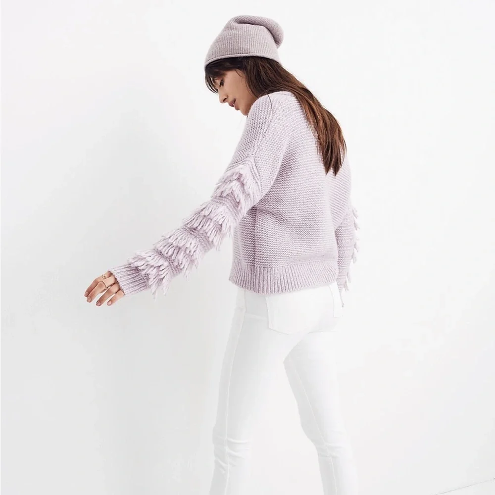 Madewell Fringe-Sleeve Pullover Sweater L - Picture 5 of 8